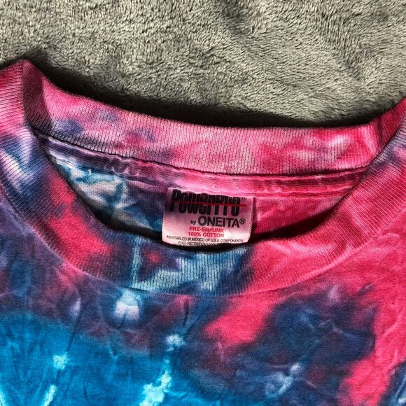 Tie Dye T-SHIRT POWERPRO BY ONEITA Single-Stitch Size XL Psychedelic Vintage - Picture 6 of 6